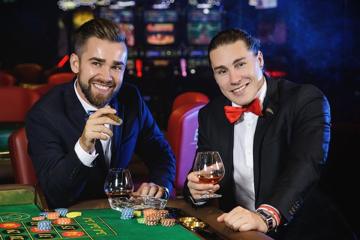 Baccarat table layout showing player and banker betting areas with cards